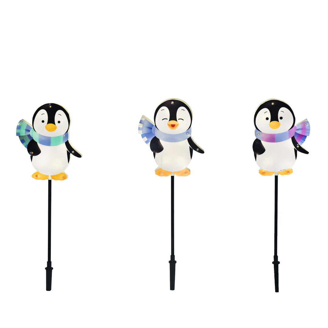 Playful Penguins 3-Piece Pathway Light Set