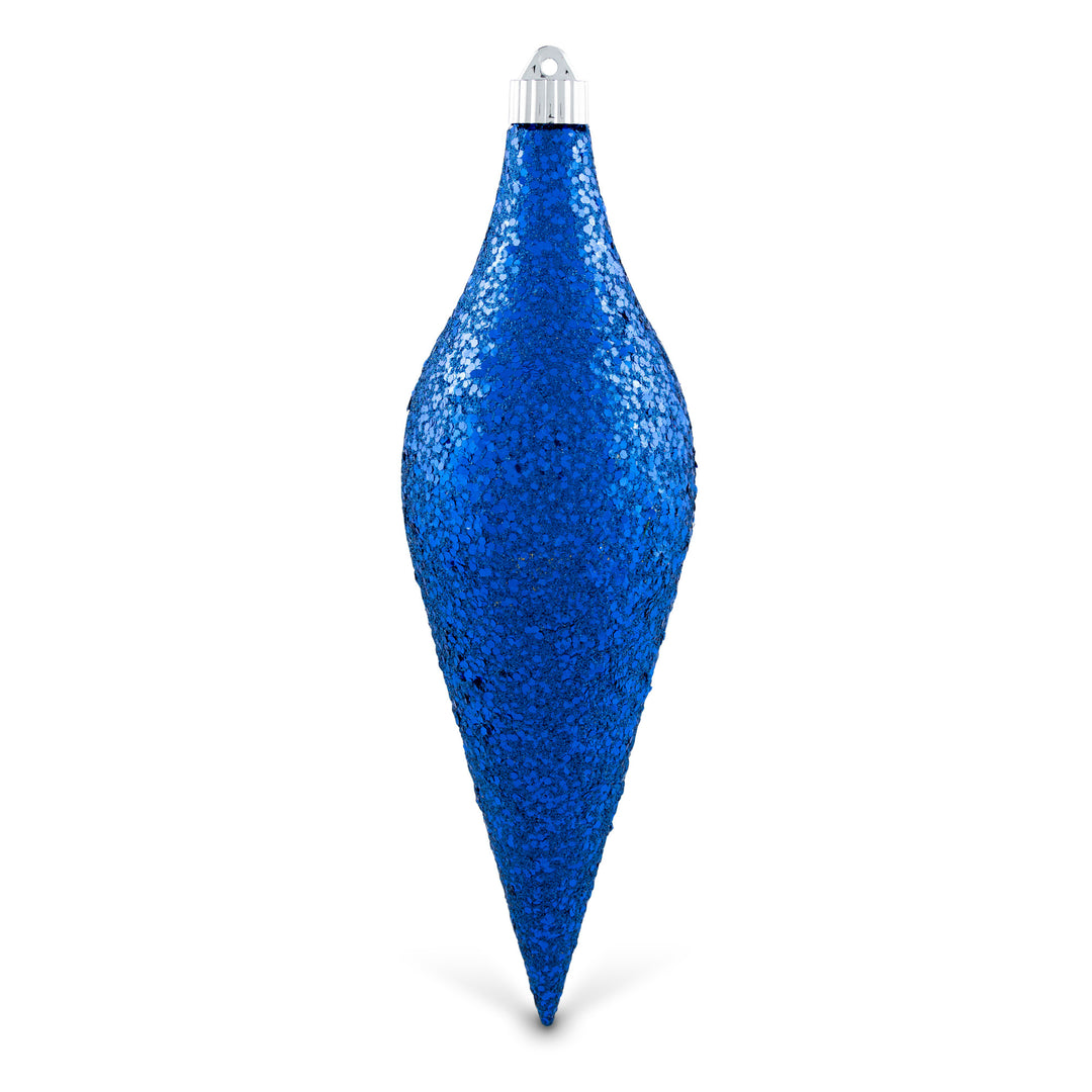 Krebs Dark Blue Glitz Shatterproof Long Drop Ornament
