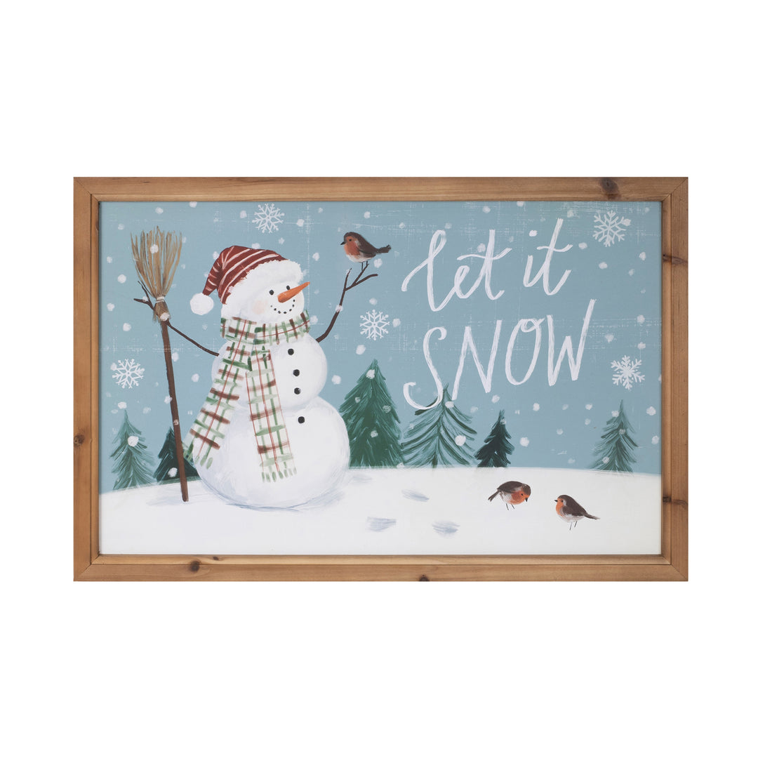 Framed "Let It Snow" Snowman Print