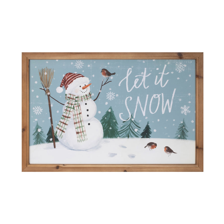 Framed "Let It Snow" Snowman Print