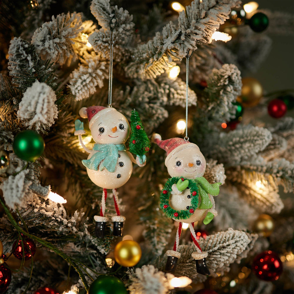 Glittered Resin Snowman Ornament