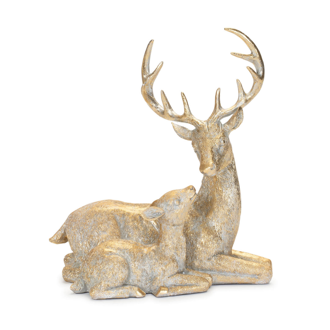 Deer & Fawn IvoryGold 9x10"