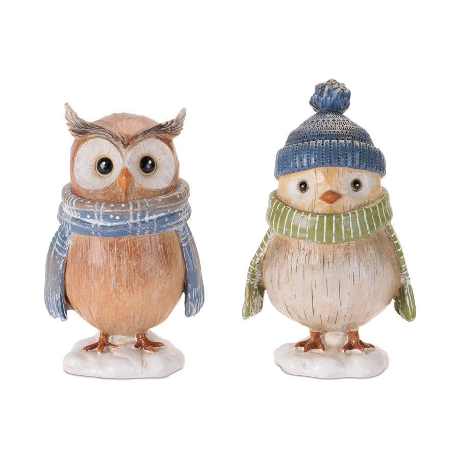 Winter Animal Figurines with Scarves and Hats