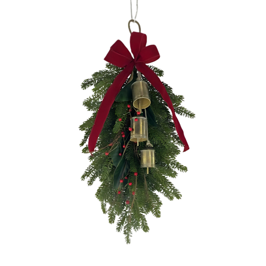 Pine Swag with Bells and Bow