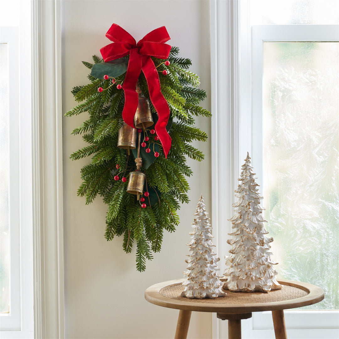 Pine Swag with Bells and Bow