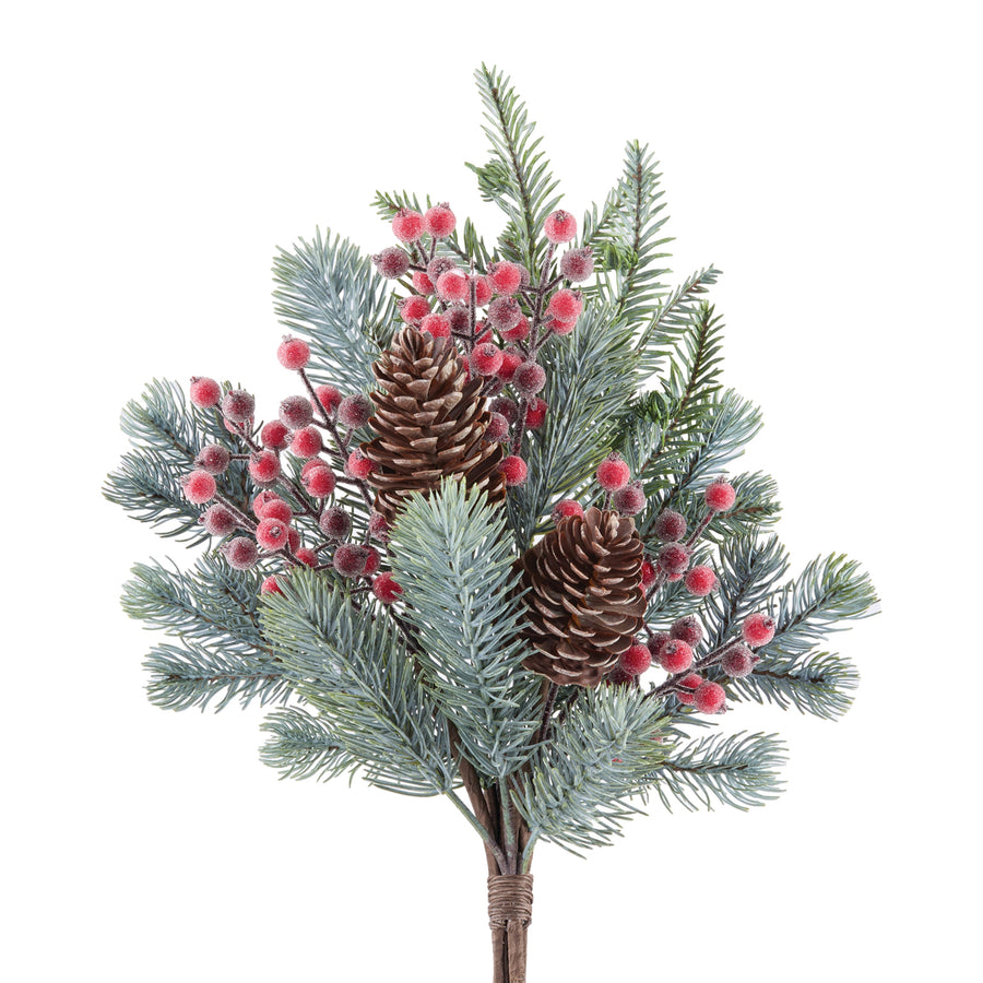 Plastic Pine and Berry Spray