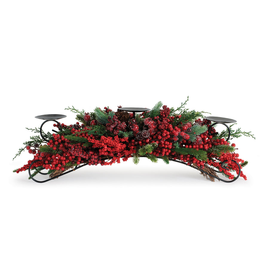 Pine and Mixed Berry Centerpiece