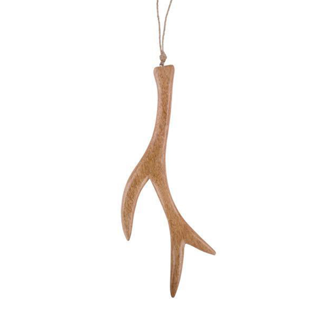 Wooden Deer Antler Ornament 18 x 4.5 Inches