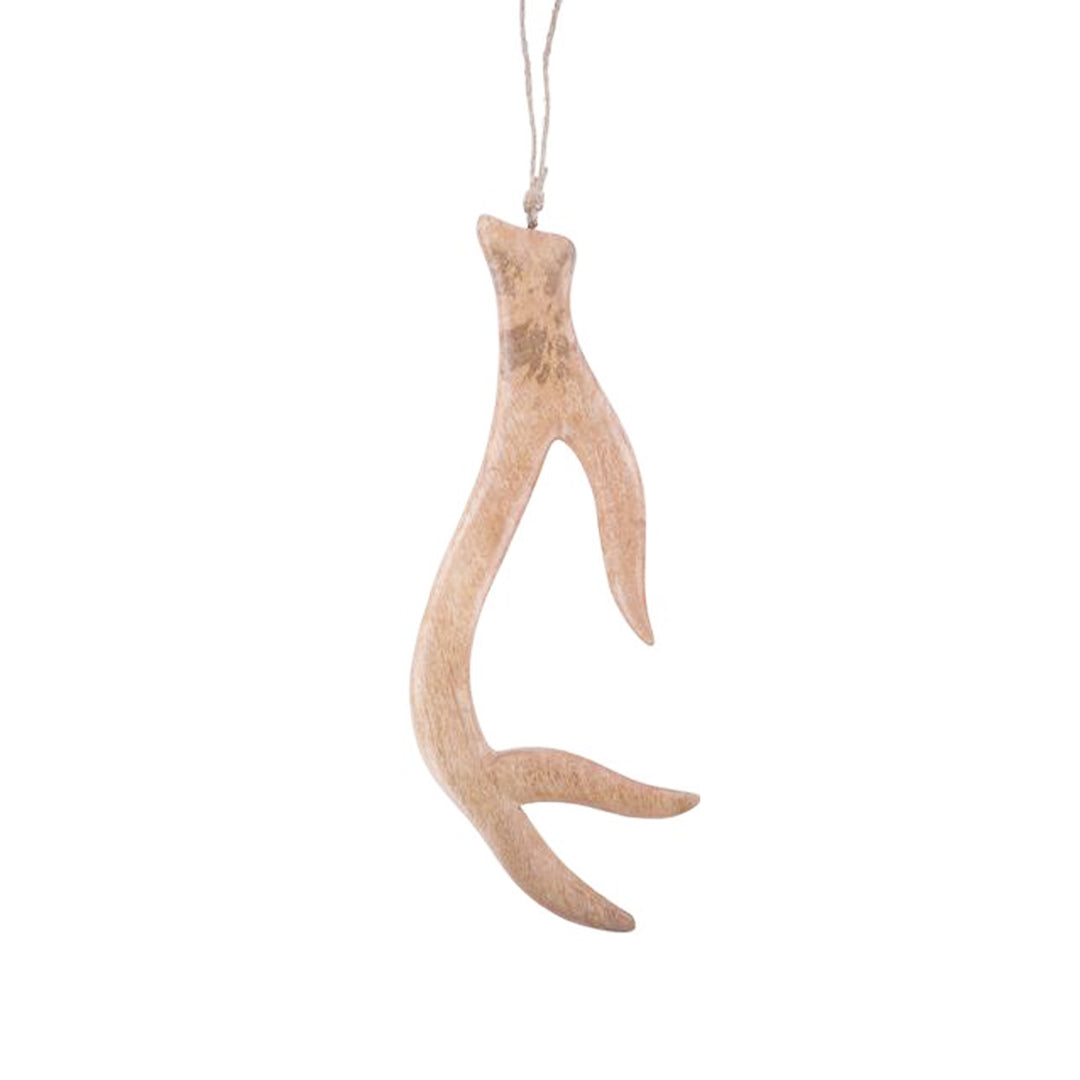 Wooden Deer Antler Ornament 18 x 4 Inches