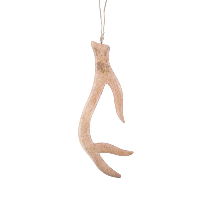 Wooden Deer Antler Ornament 18 x 4 Inches