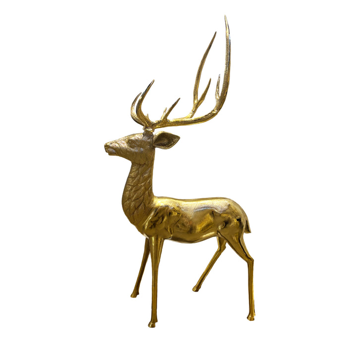 Gold Aluminum Reindeer 38 x 31 Inches