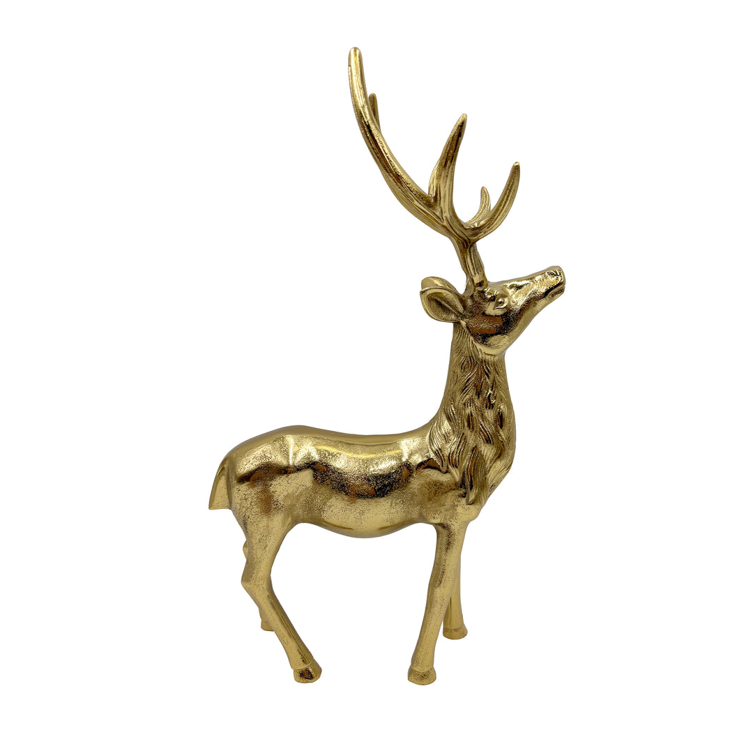 Gold Aluminum Reindeer 18 x 10 Inches