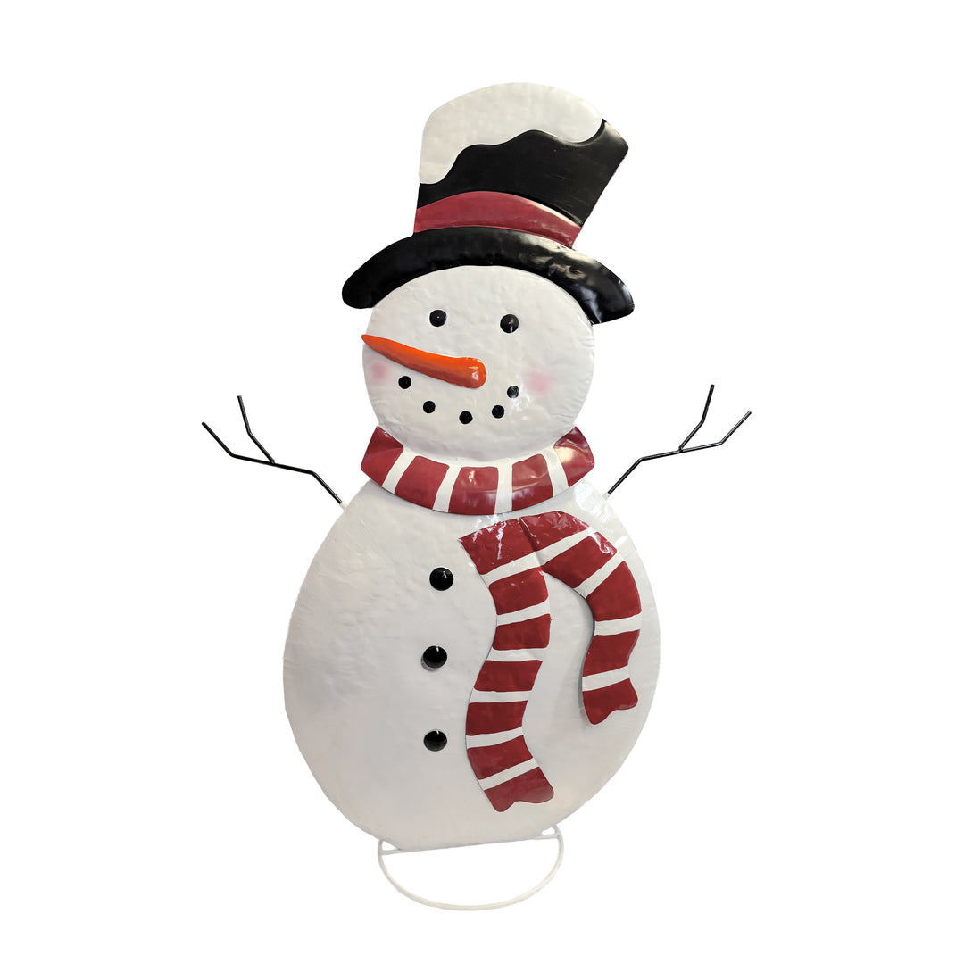 Tin Snowman with Hat and Scarf