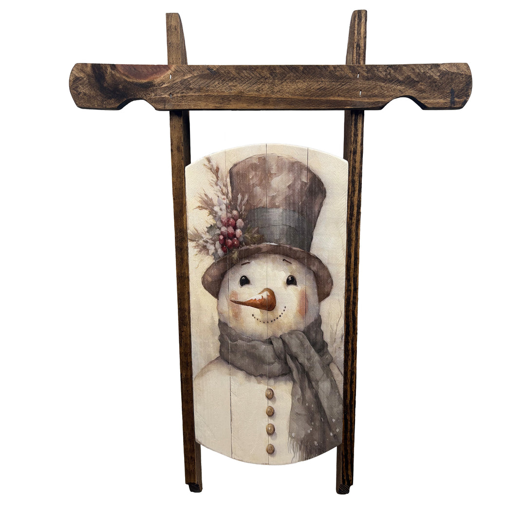 Snowman Decorative Sled