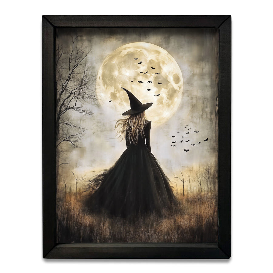 Enchanting Moon Witch Framed Wall Art