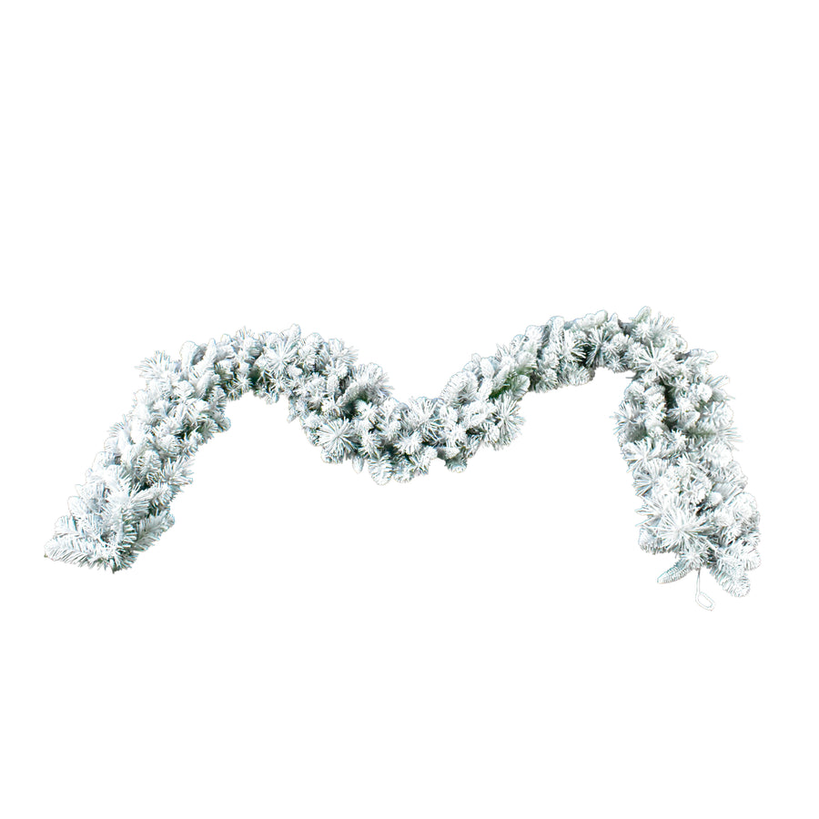 Artificial Flocked Pine Garland with Starry Lights