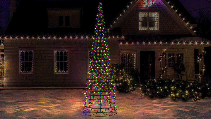 Multi-Color Cone Tree LED Light Display