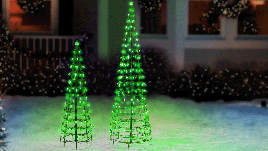 Green Cone Tree LED Light Display