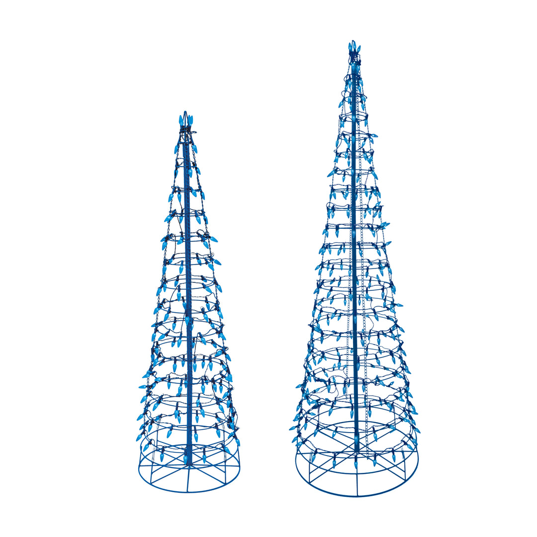 Blue Cone Tree LED Light Display