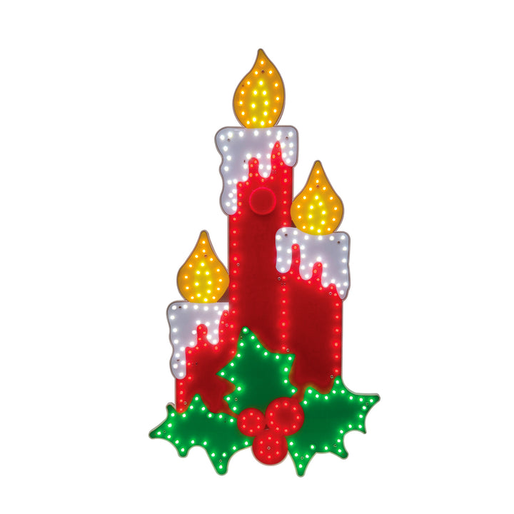 Hi-Vibrant Candles with Holly LED Light Display