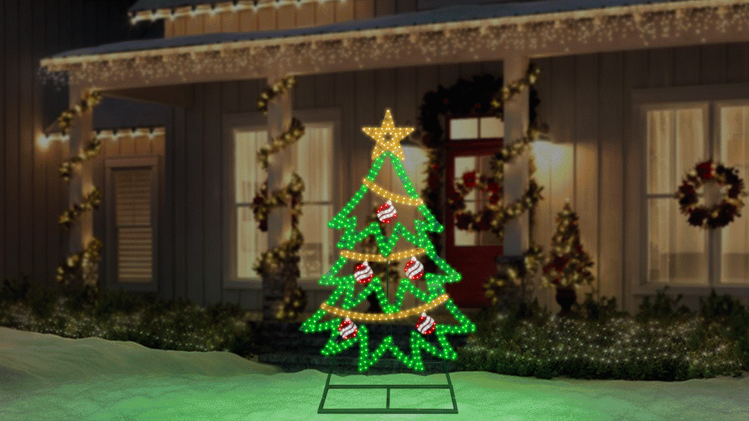 Jumbo Hi-Vibrant Christmas Tree LED Light Display