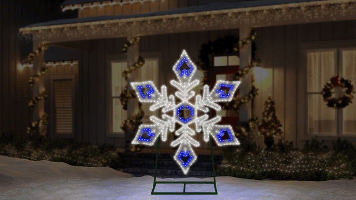 Jumbo Hi-Vibrant Snowflake LED Light Display