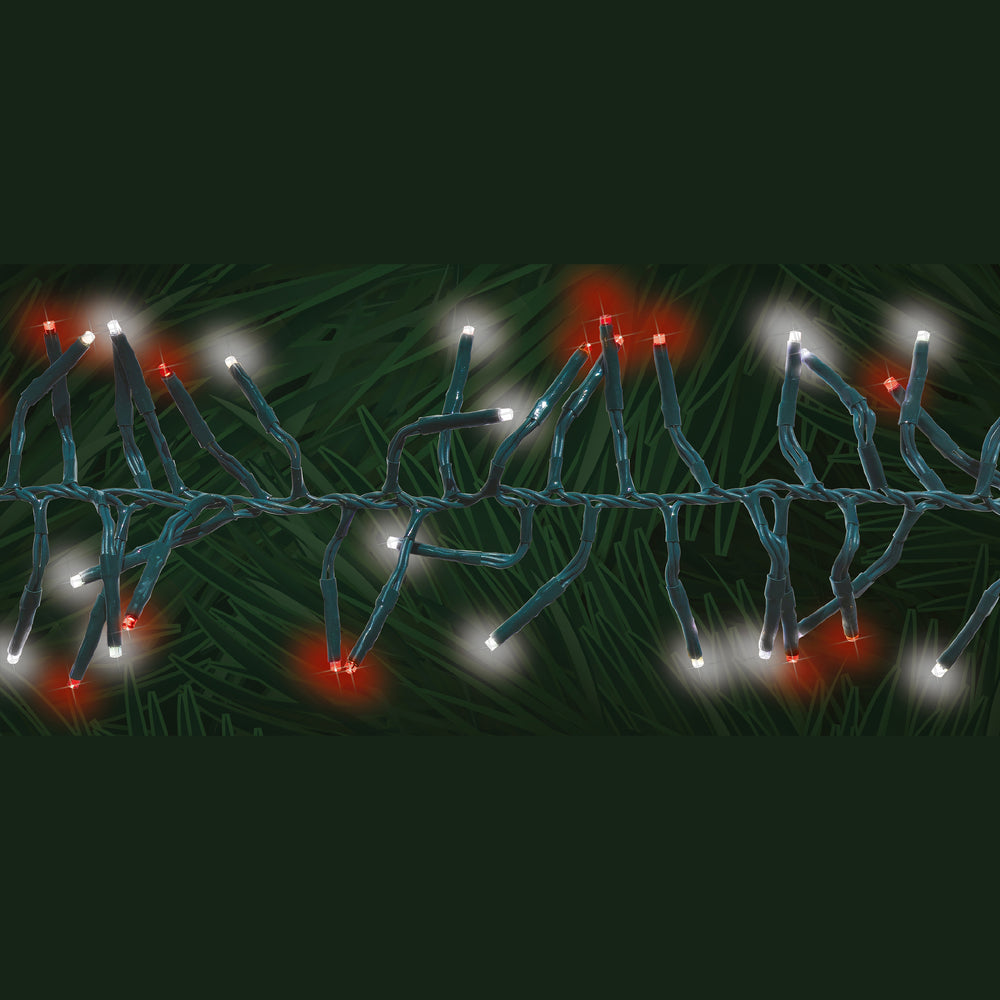 Low Voltage "Garland Lights" LED String Set Red and Pure White