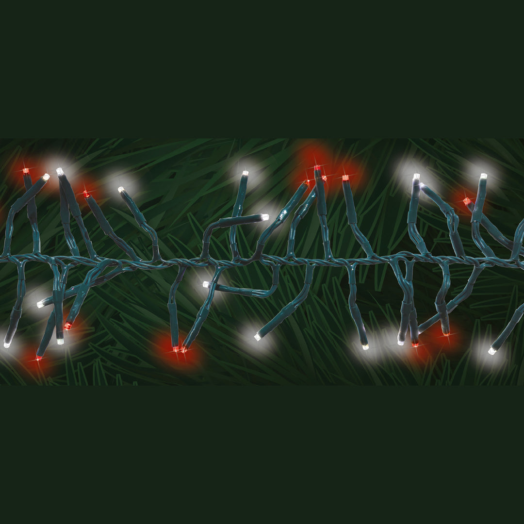 Low Voltage "Garland Lights" LED String Set Red and Pure White