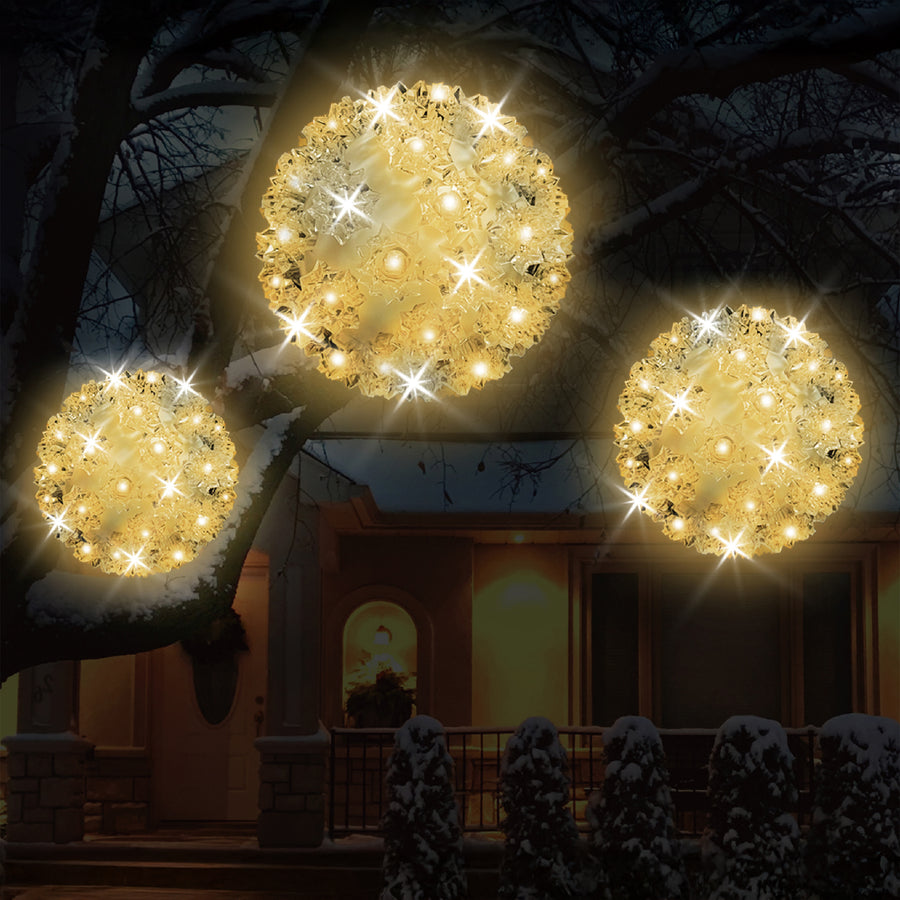 Twinkling LED Crystal Sphere Warm White