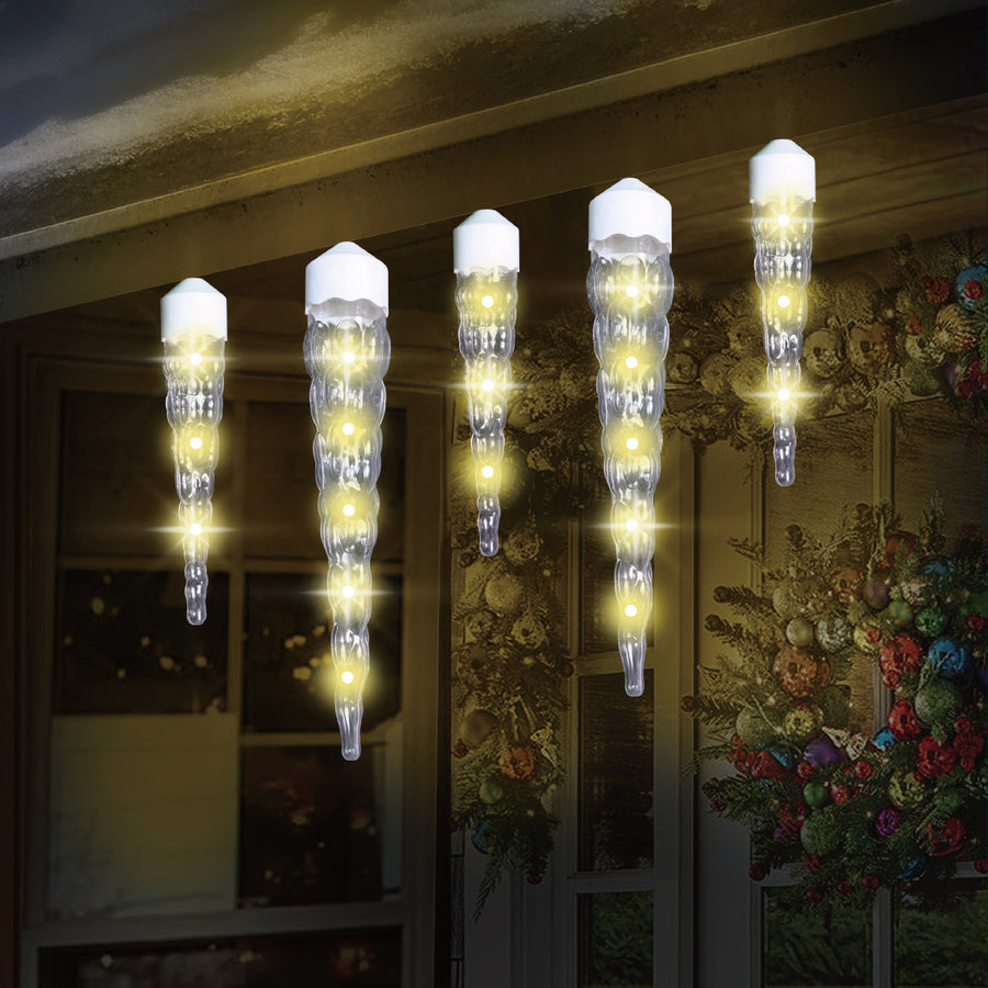 Jumbo Twinkling LED Icicles Warm White