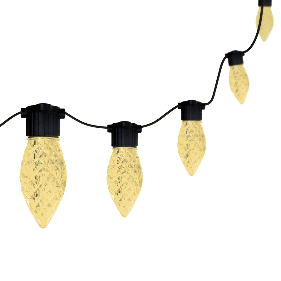 Faceted "All Seasons" C9 LED String Light Set Warm White