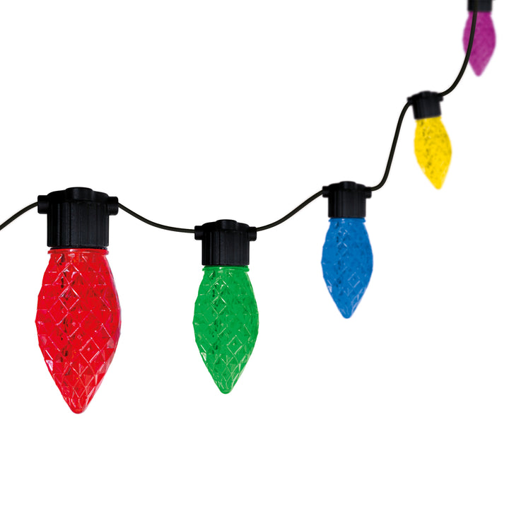 Faceted "All Seasons" C9 LED String Light Set Multi-Color