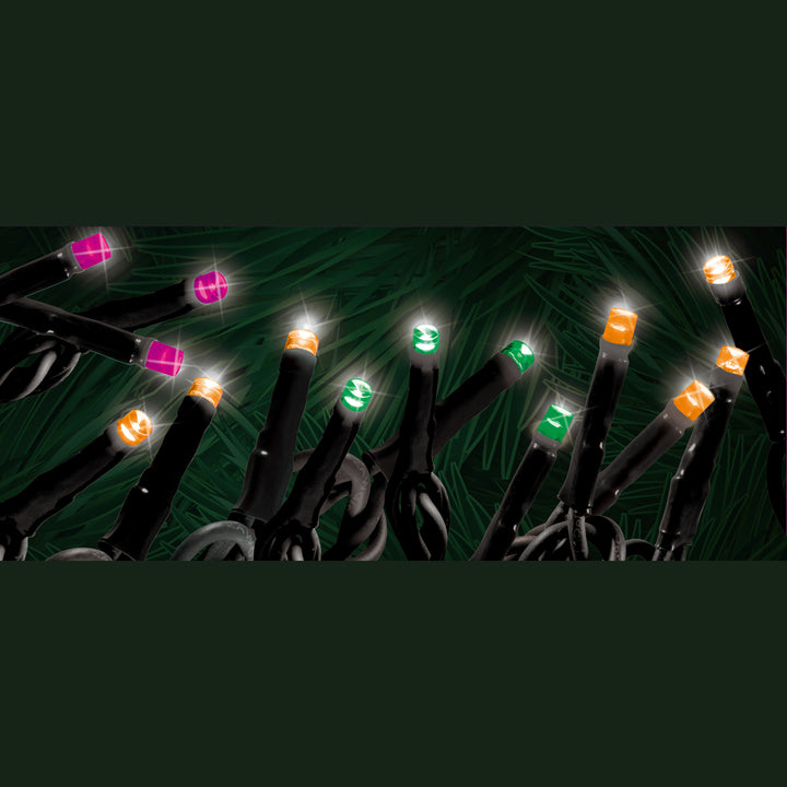 Spooky Twinkling "Starry-Pro Lights" 100L LED String Set Orange, Green, Purple