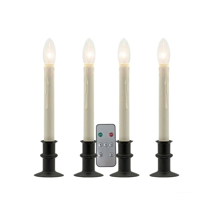 Window Hugger Battery Operated Candle with LED Bulb Black Onyx