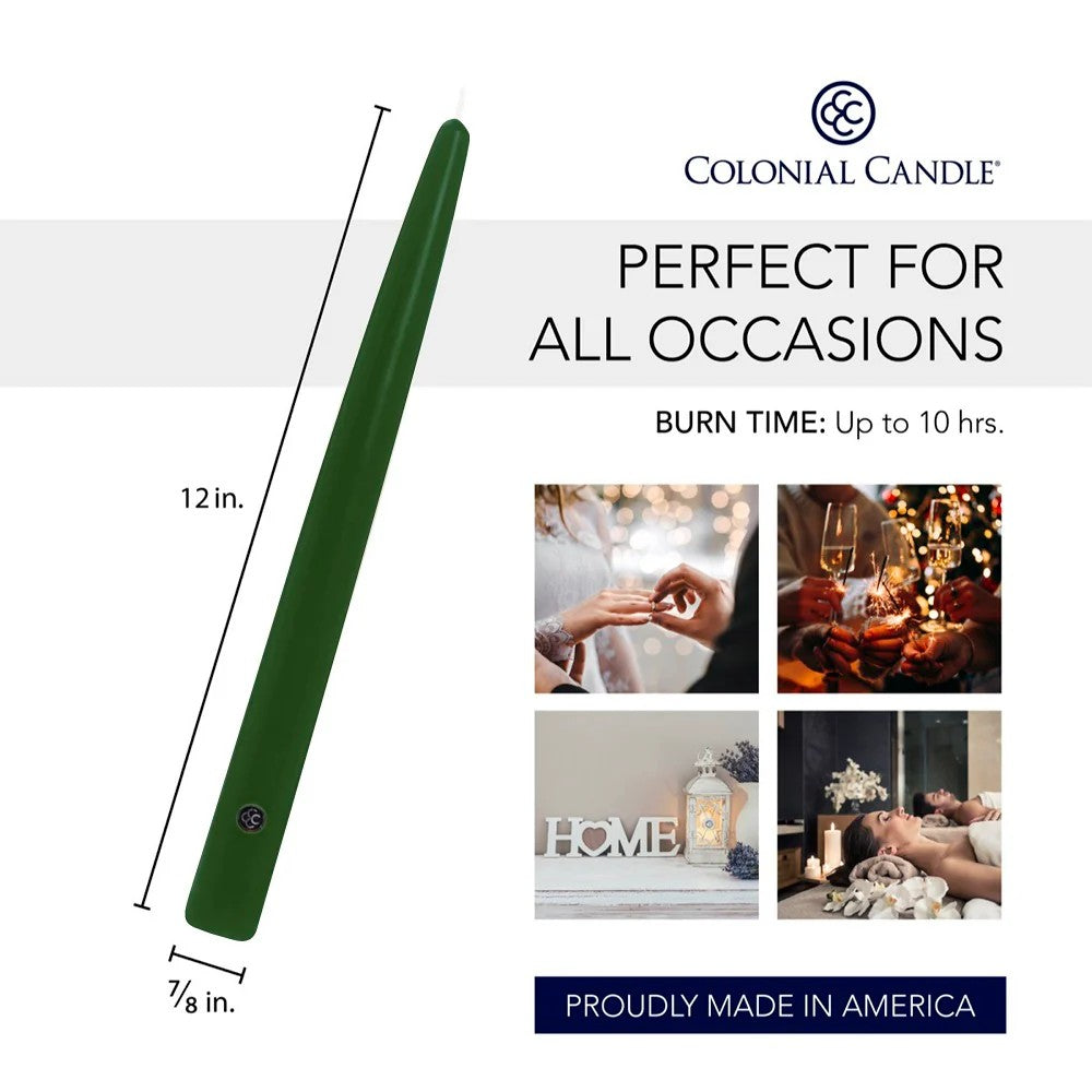Evergreen Unscented Taper Candle
