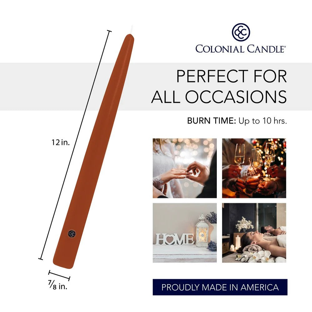 Amber Unscented Taper Candle
