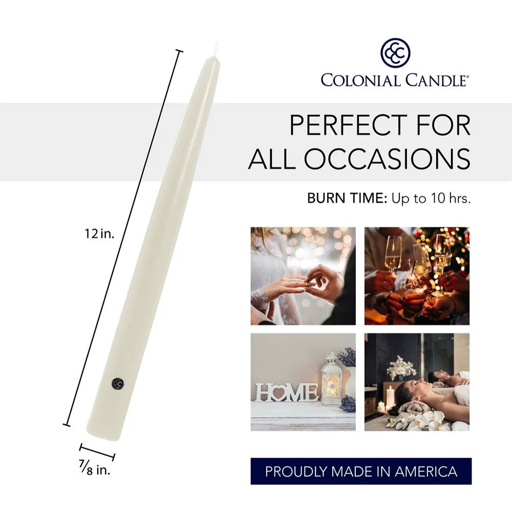 Ivory Unscented Taper Candle