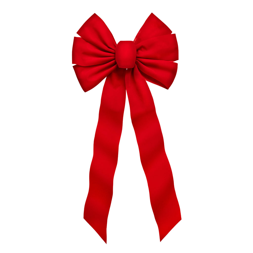 7-Loop Red Velvet Bow 12" x 26"