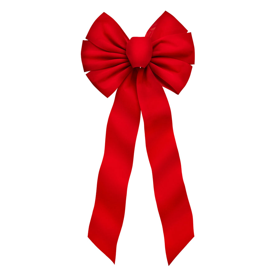 7-Loop Red Velvet Bow 10" x 22"