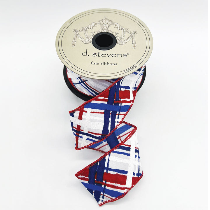 Watercolor Plaid UsA Ribbon 1.5 Inches