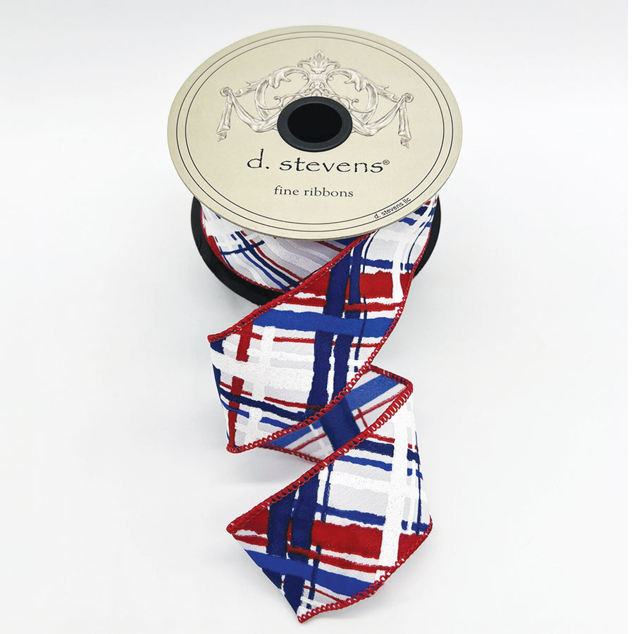 Watercolor Plaid UsA Ribbon 1.5 Inches