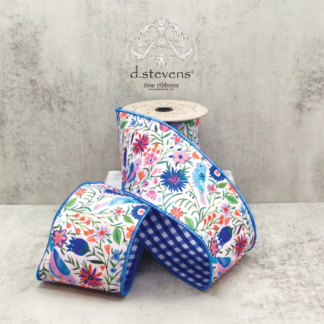 Linen Spring Floral Ribbon