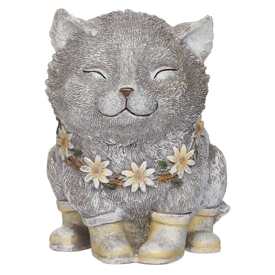 Pudgy Pals Cat in Rain Boots Statue