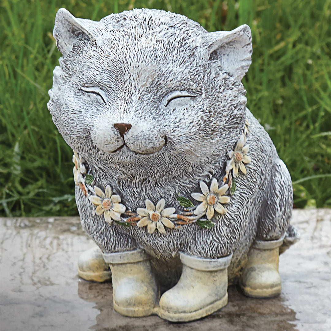 Pudgy Pals Cat in Rain Boots Statue