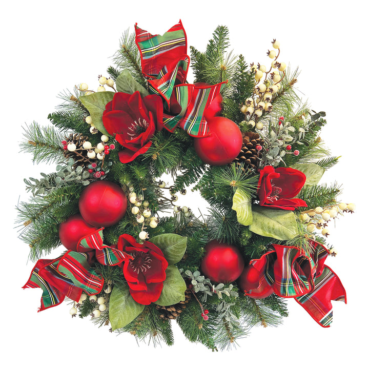 Gasper Nordic Charm Holiday Collection 30" Wreath Unlit