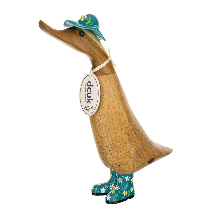 DCUK Floral Hat/Boots Duck Floral Hat & Boots Duckling Teal