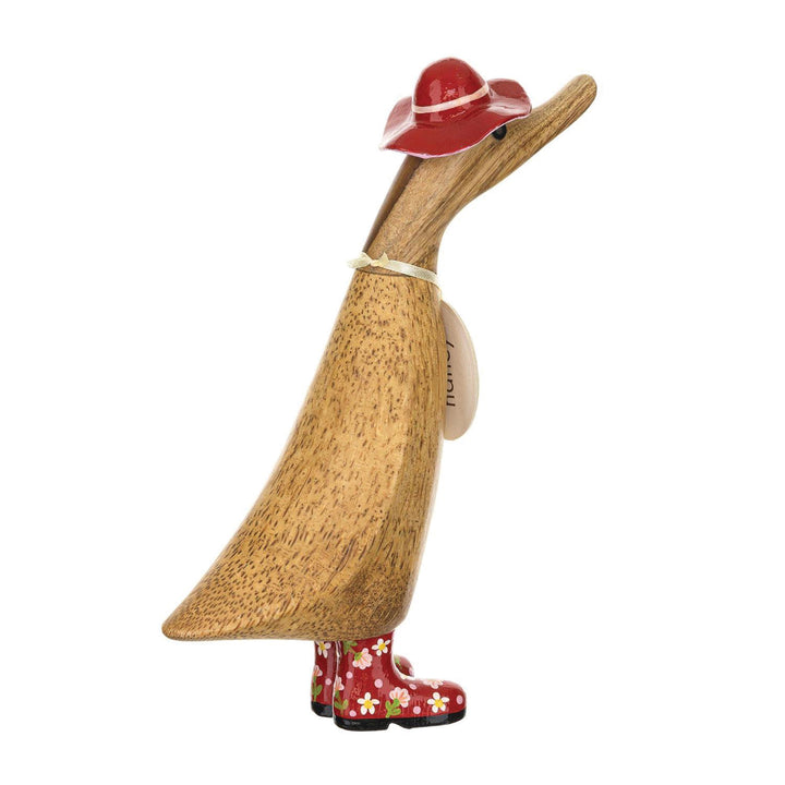 DCUK Floral Hat/Boots Duck Floral Hat & Boots Duckling Red