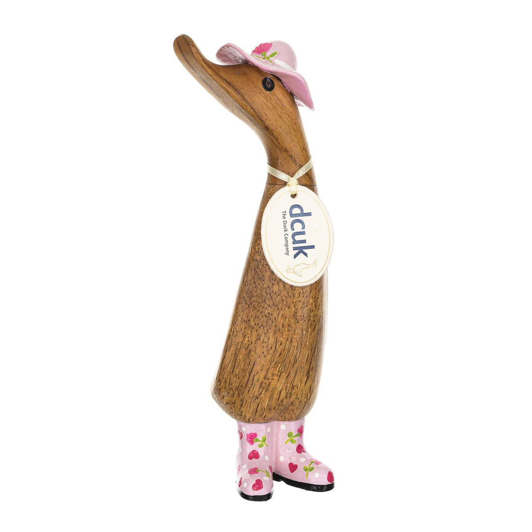 DCUK Floral Hat/Boots Duck Floral Hat & Boots Duckling Pink