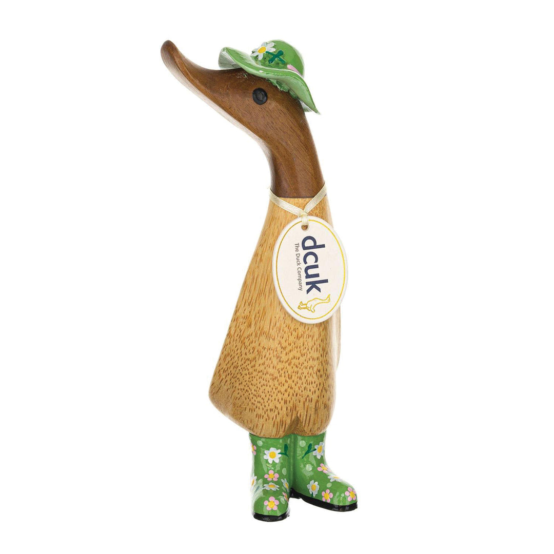 DCUK Floral Hat/Boots Duck Floral Hat & Boots Duckling Green