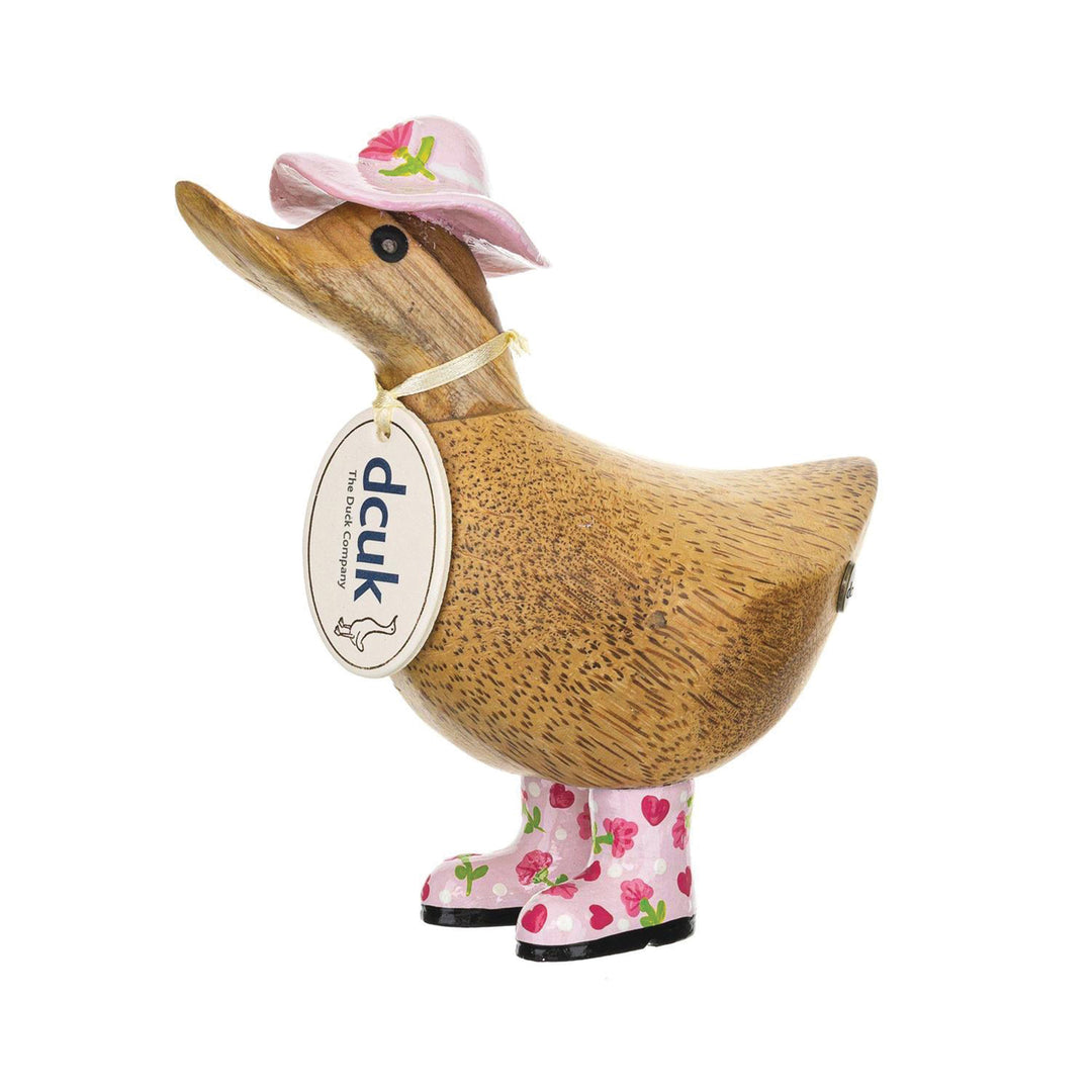 DCUK Floral Hat/Boots Duck Floral Hat & Boots Ducky Pink